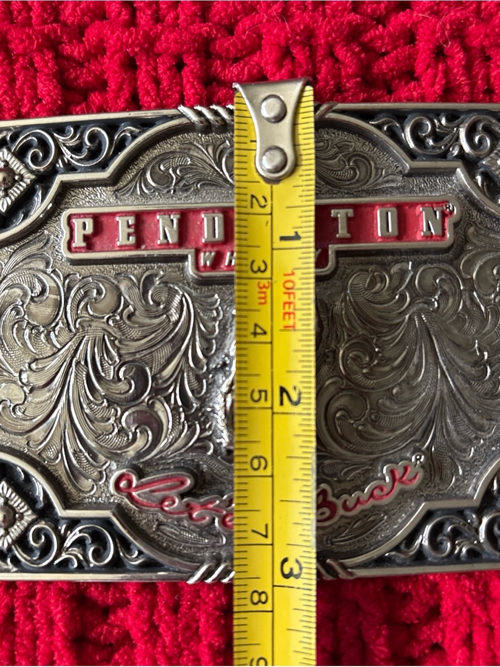 2019 Pendleton Whisky Belt Buckle Let'er Buck Montana Silversmiths View 4